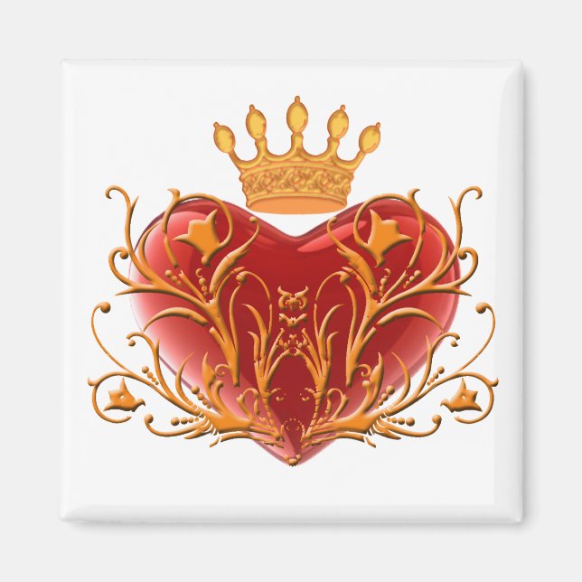 Crown Filigree Heart Magnet (Front)