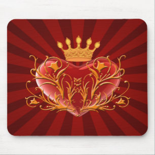 Crown Filigree Heart Mouse Pad