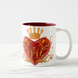 Crown Filigree Heart Mug