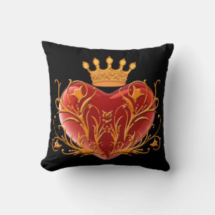 Crown Filigree Heart Reversible Pillow
