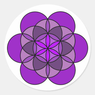 Crown Flower of Life Classic Round Sticker
