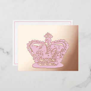 Crown   Gold Crown  it's a Girl Birth Announcement