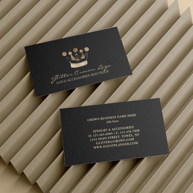Crown Gold Sparkle Accessories Business Card (Crown Gold Sparkle Accessories Business Card)