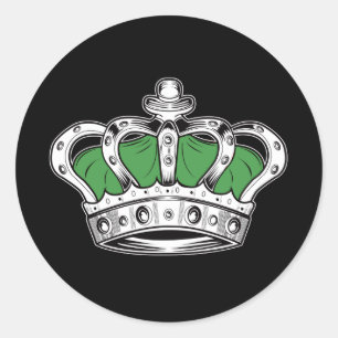 Crown - Green   Classic Round Sticker