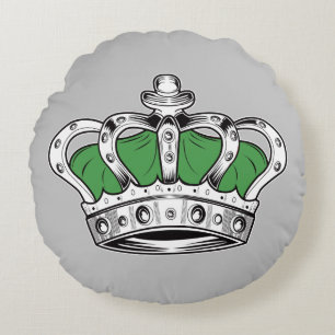 Crown - Green Round Cushion
