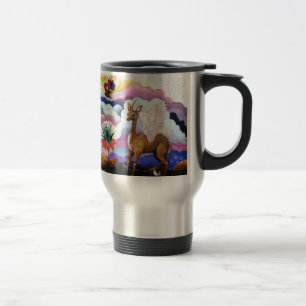 "Crown Imperial" Unicorn and Hummingbird Travel Mug