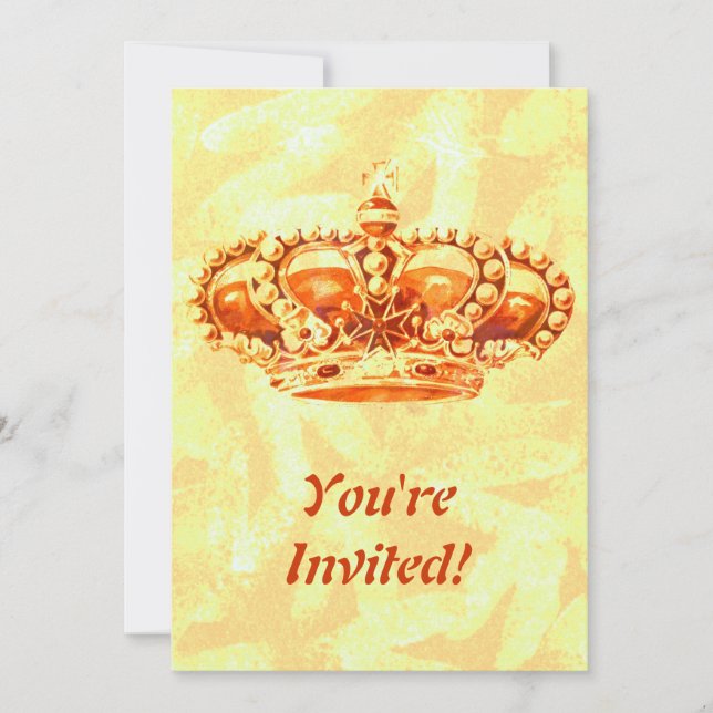 Crown in Gold Invitation (Front)