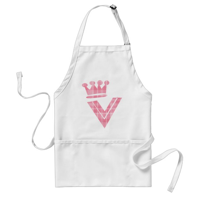 CROWN INITIALS PINK V STANDARD APRON (Front)