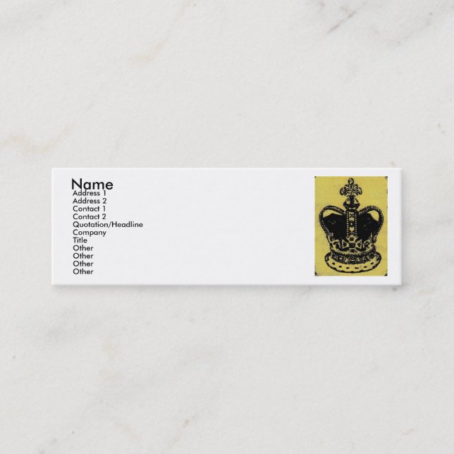 crown jewels aged mini business card (Front)