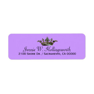 Crown Lavender Girly Return Address