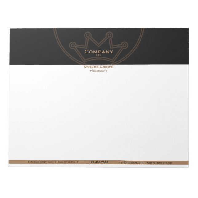Crown Logo 11" x 8.5" Notepad (Front)