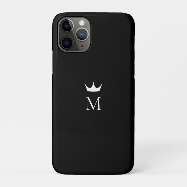 Crown Monogram Black and White Case-Mate iPhone Case (Back)