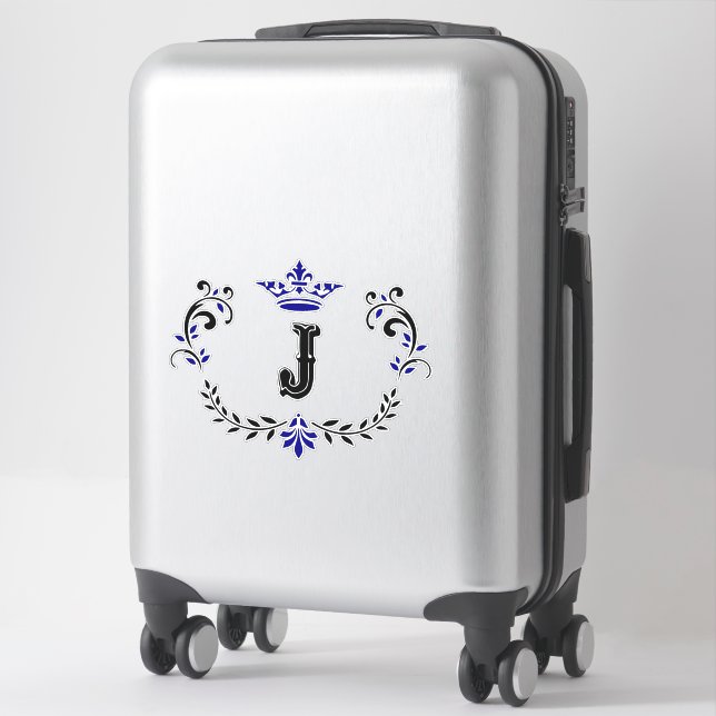Crown Monogram Letter "J" Vinyl (Suitcase)