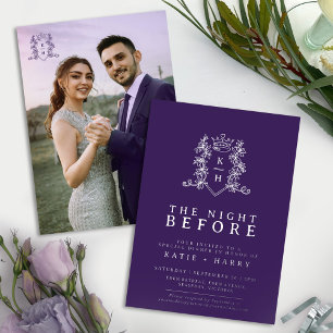 Crown monogram silver purple wedding night before