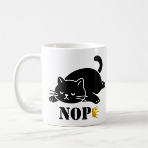 Crown NOPE Black Cat Funny for Cat Lovers Coffee Mug
