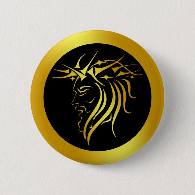 CROWN OF THORNS 6 CM ROUND BADGE (Front)