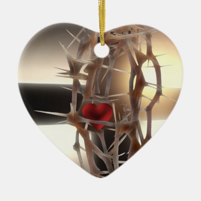 Crown-of-Thorns Ceramic Tree Decoration (Front)