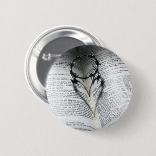 Crown of Thorns Heart and Bible 6 Cm Round Badge