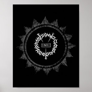 Crown Of Thorns Jesus Christ Inri Easter Crucifixi Poster