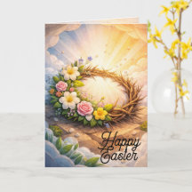 Crown of Thorns Vertical Folded Easter Card