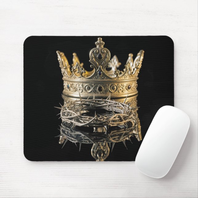 Crown of Thorns With King's Gold Crown Mouse Mat (With Mouse)