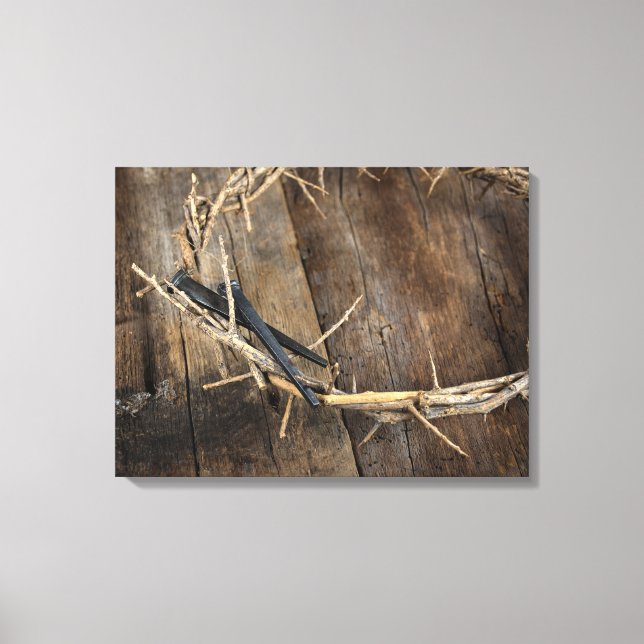 crown of thorns with nails canvas print (Front)