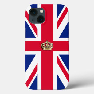 Crown on Patriotic British Union Jack Flag Case-Ma iPhone 13 Case