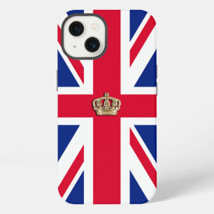 Crown on Patriotic British Union Jack Flag Case-Ma iPhone 13 Case