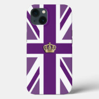Crown on Patriotic British Union Jack Flag