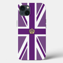 Crown on Patriotic British Union Jack Flag iPhone 13 Case