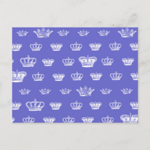Crown Pattern in White Postcard