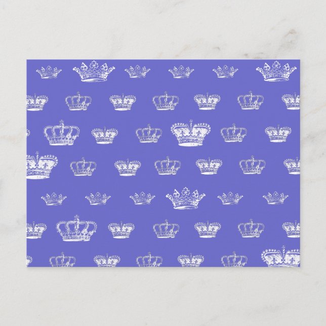 Crown Pattern in White Postcard (Front)
