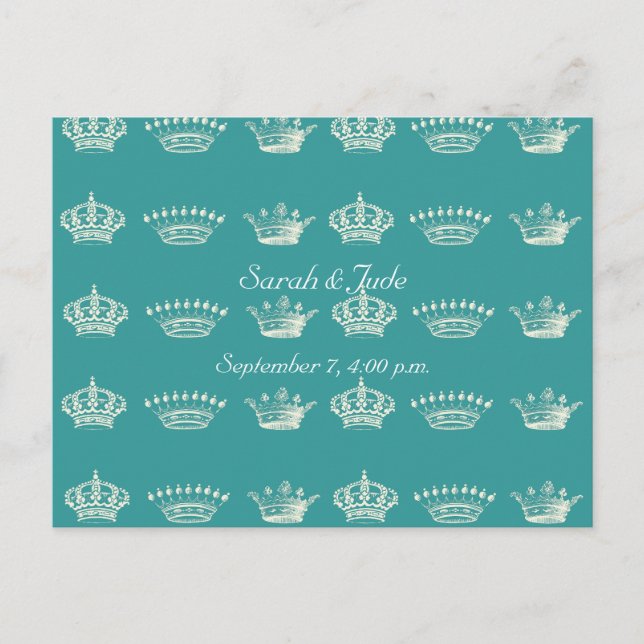 Crown Pattern in White Postcard (Front)