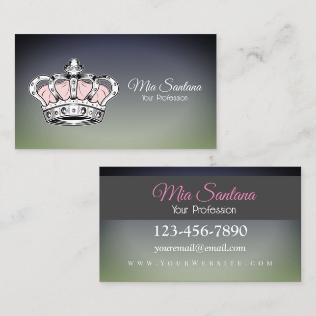 Crown - Pink Business Card (Front/Back)