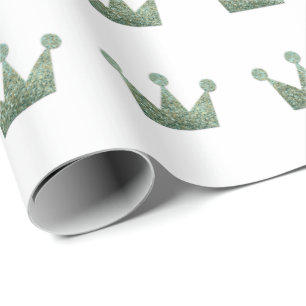 Crown Prince Princes Prince Mint Green White Wrapping Paper