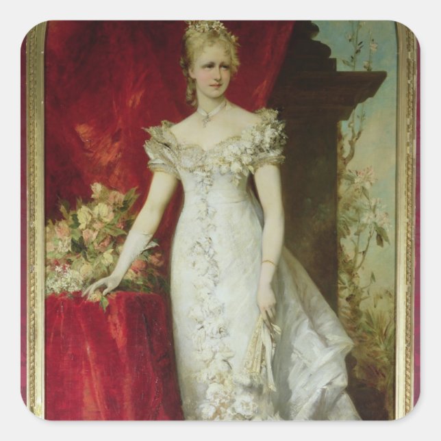 Crown Princess Stephanie of Belgium Square Sticker (Front)