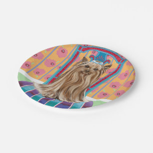 Crown Princess Yorkie Paper Plate