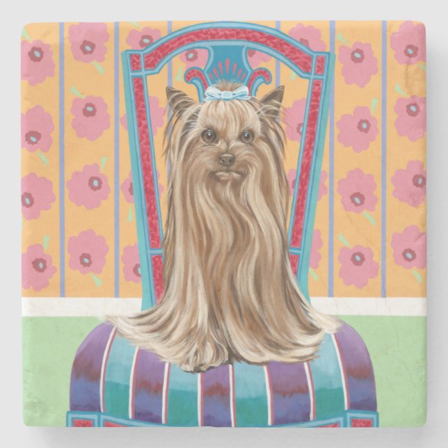 Crown Princess Yorkie Stone Coaster (Front)