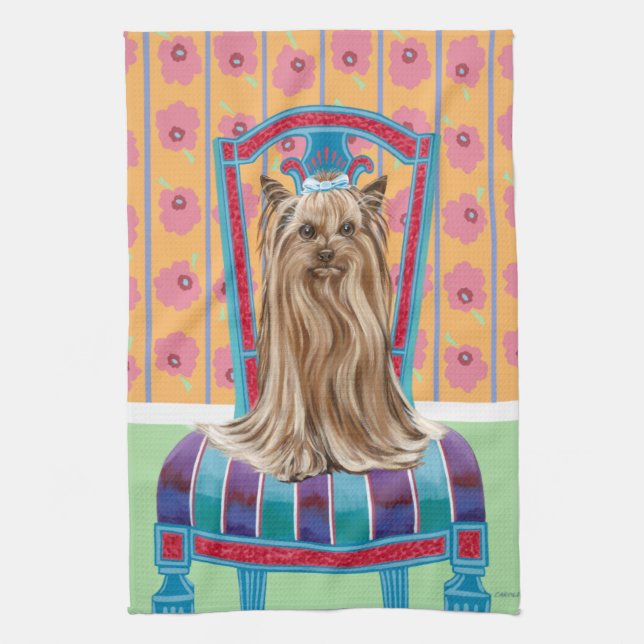 Crown Princess Yorkie Tea Towel (Vertical)