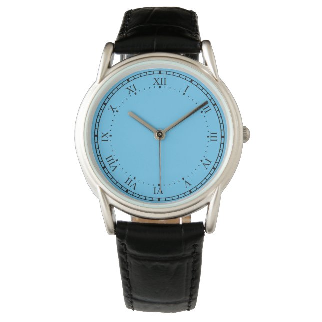 Crown Protector Black and Blue Leather Watch (Front)