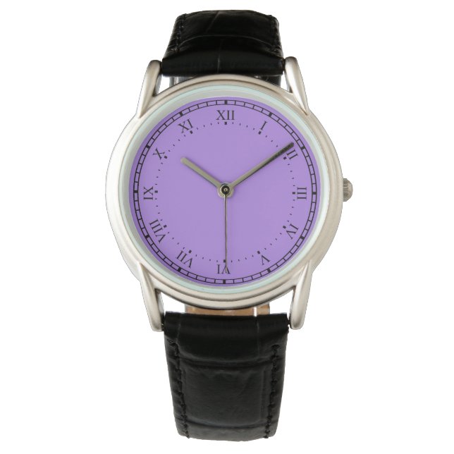Crown Protector Black and Purple Leather Watch (Front)