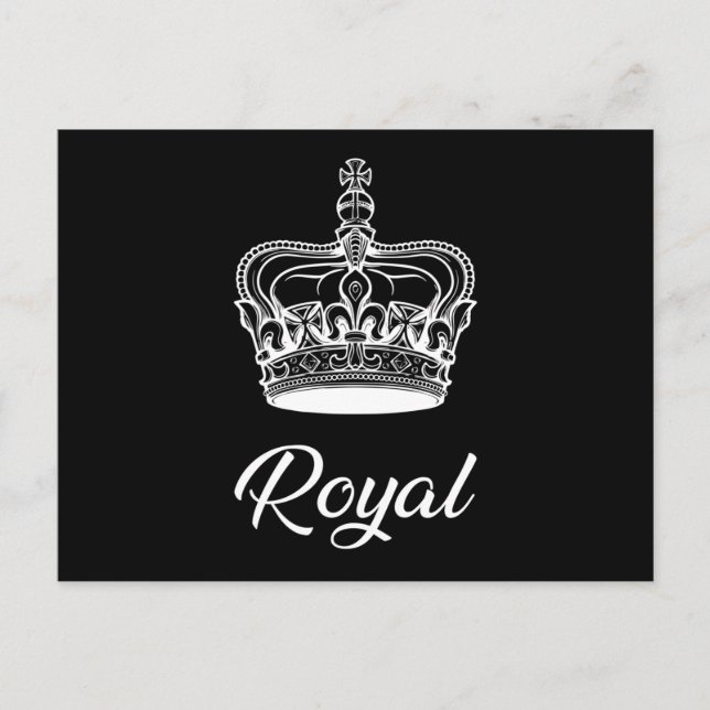 Crown Queen Princess Gold Royal Funny Gift Idea Postcard (Front)