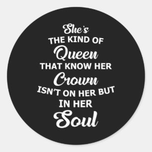 Crown Queen Royal Princess Gold Funny Gift Idea Classic Round Sticker