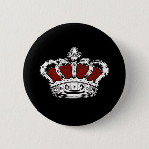 Crown - Red 6 Cm Round Badge