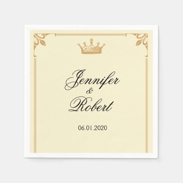 Crown Regency in Gold and Ivory Napkin (Front)
