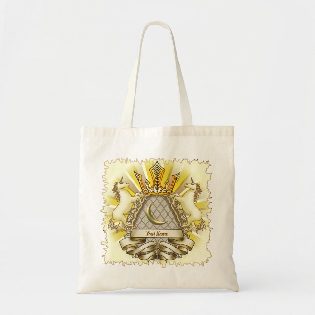 Crown Shield Unicorn Tote Bag (Front)