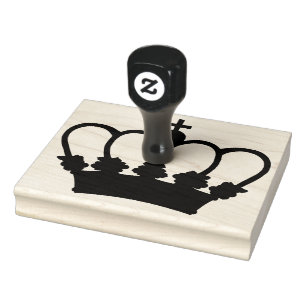 Crown Silhouette, Crafted 4" x 5" Rubber Stamp