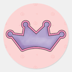 Crown stickers with cute pink background