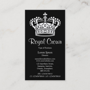 Crown Symbol 02 - White on Black (Platinum Card) Business Card