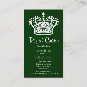 Crown Symbol 02 - White on Dark Forest (Gold Card) Business Card